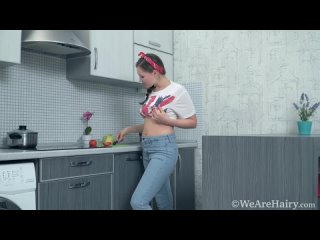 angelika dele gets naked in the kitchen small tits big ass
