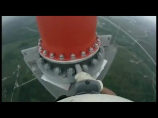 high-rise fitters on a radio tower 540 meters